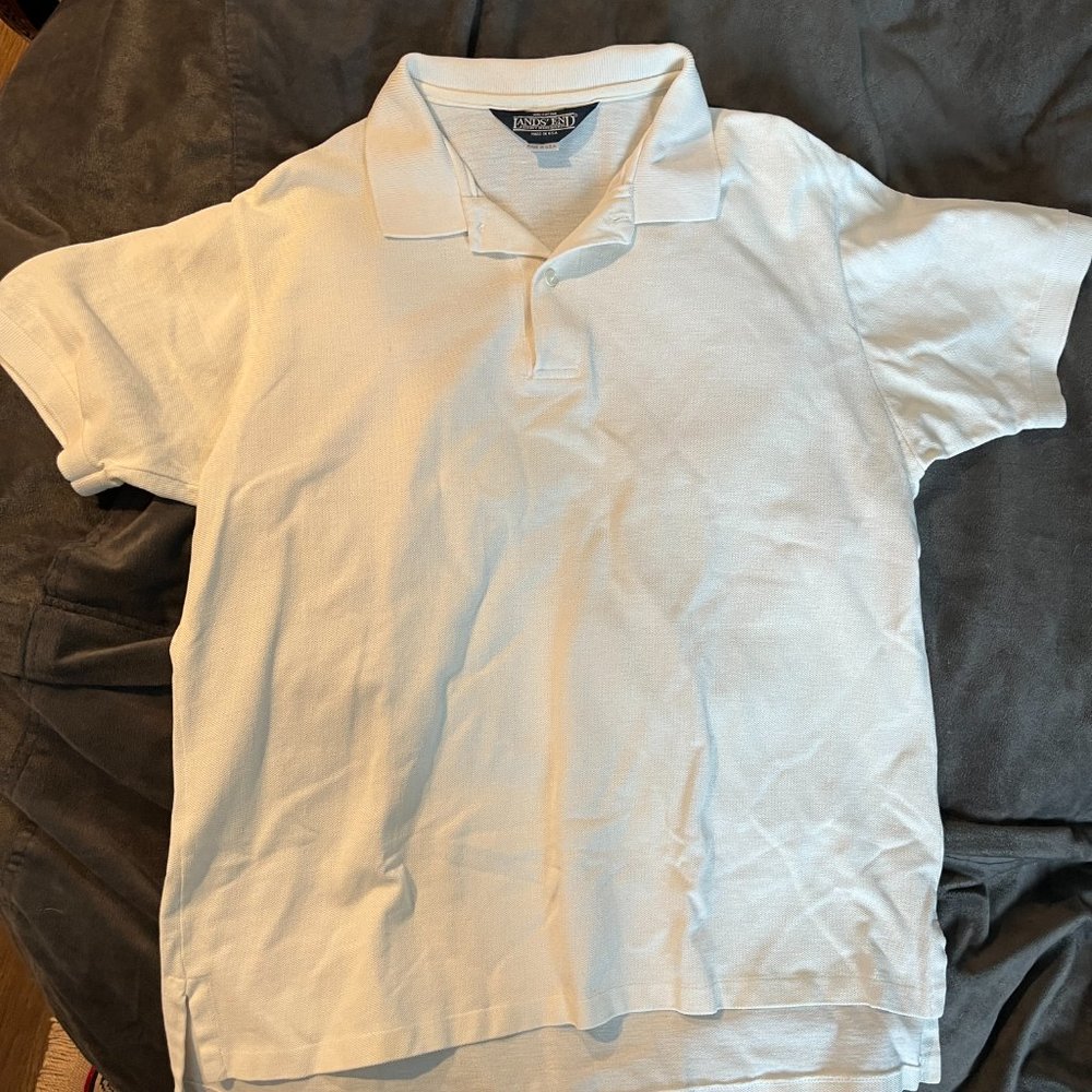 White Polo Shirt by Lands' End